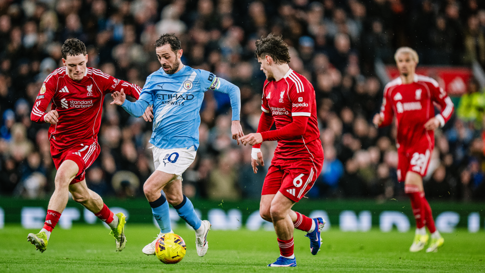 BRILLIANT BERNARDO : Running the midfield.