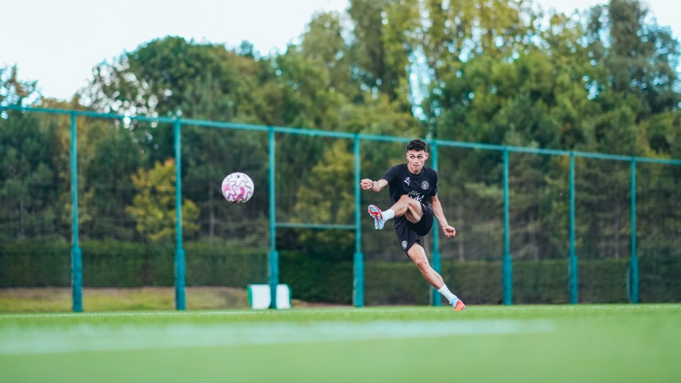 SWEET SPOT : Phil Foden with the strike