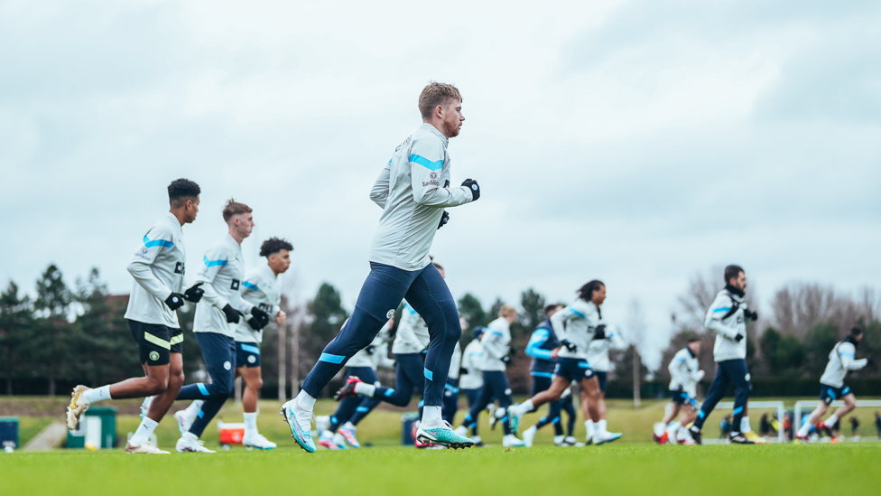 ACTION STATIONS: Kevin De Bruyne and his colleagues put in the hard yards.