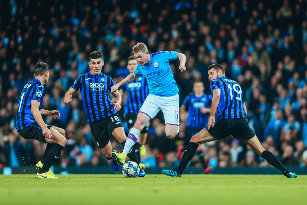 KDB em ação contra a Atalanta. 