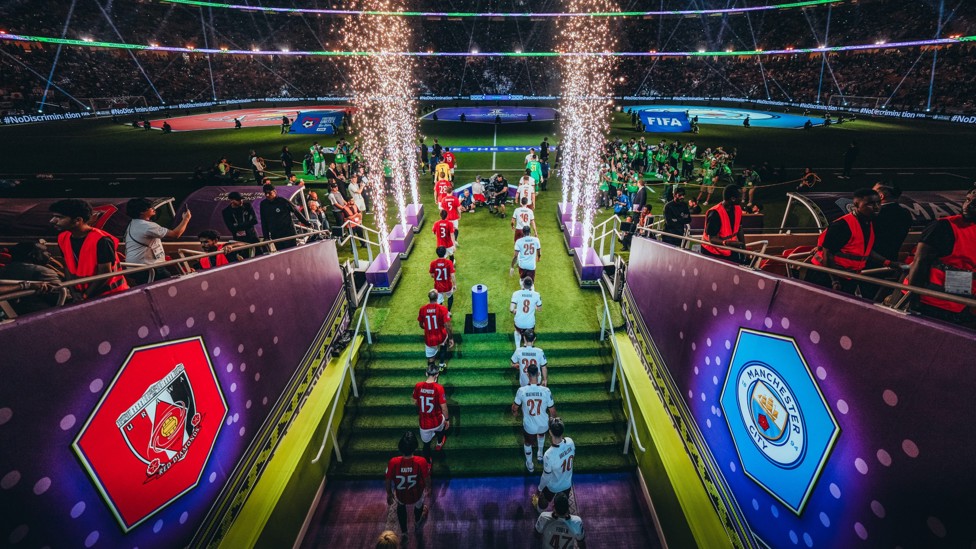 LAST-FOUR  : City enter the field at the King Abdullah Sports City ahead of our 3-0 win over Urawa Red Diamonds.