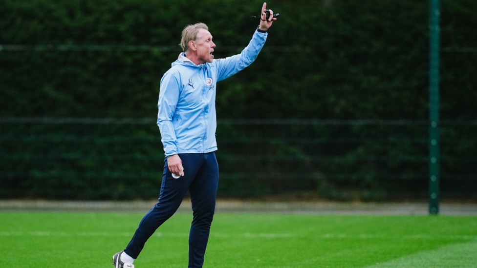 CALLING THE SHOTS: Head Coach Andree Jeglertz runs the rule over proceedings.