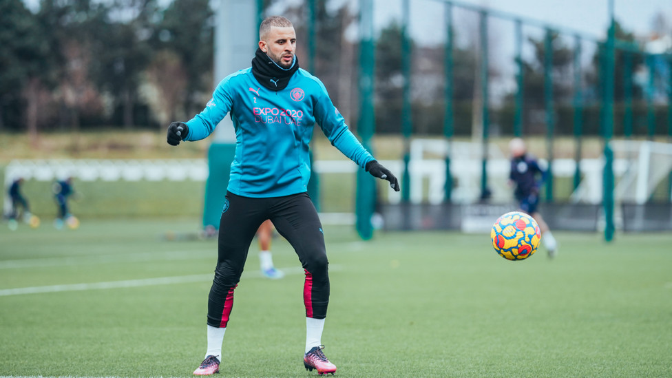 IN CONTROL : Kyle Walker brings the ball under his spell