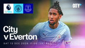 Promotional image for Manchester City U18s vs Everton match on Sat 13 Dec 2025, featuring the Premier League U18s logo and club crests.