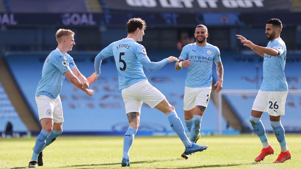 CELEBRATION TIME : Stones clearly enjoyed finding the net!
