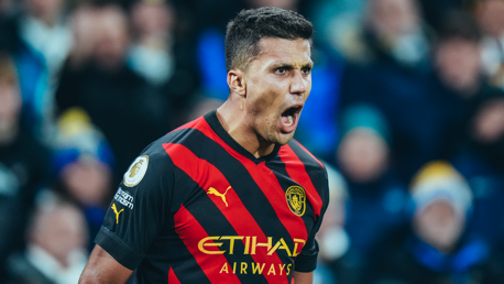 RODRI ROAR: Our midfielder enjoyed that goal!