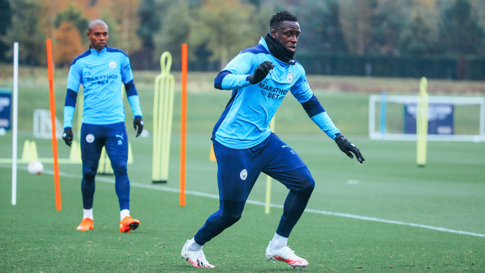 BEST FOOT FORWARD: Benjamin Mendy goes through his paces