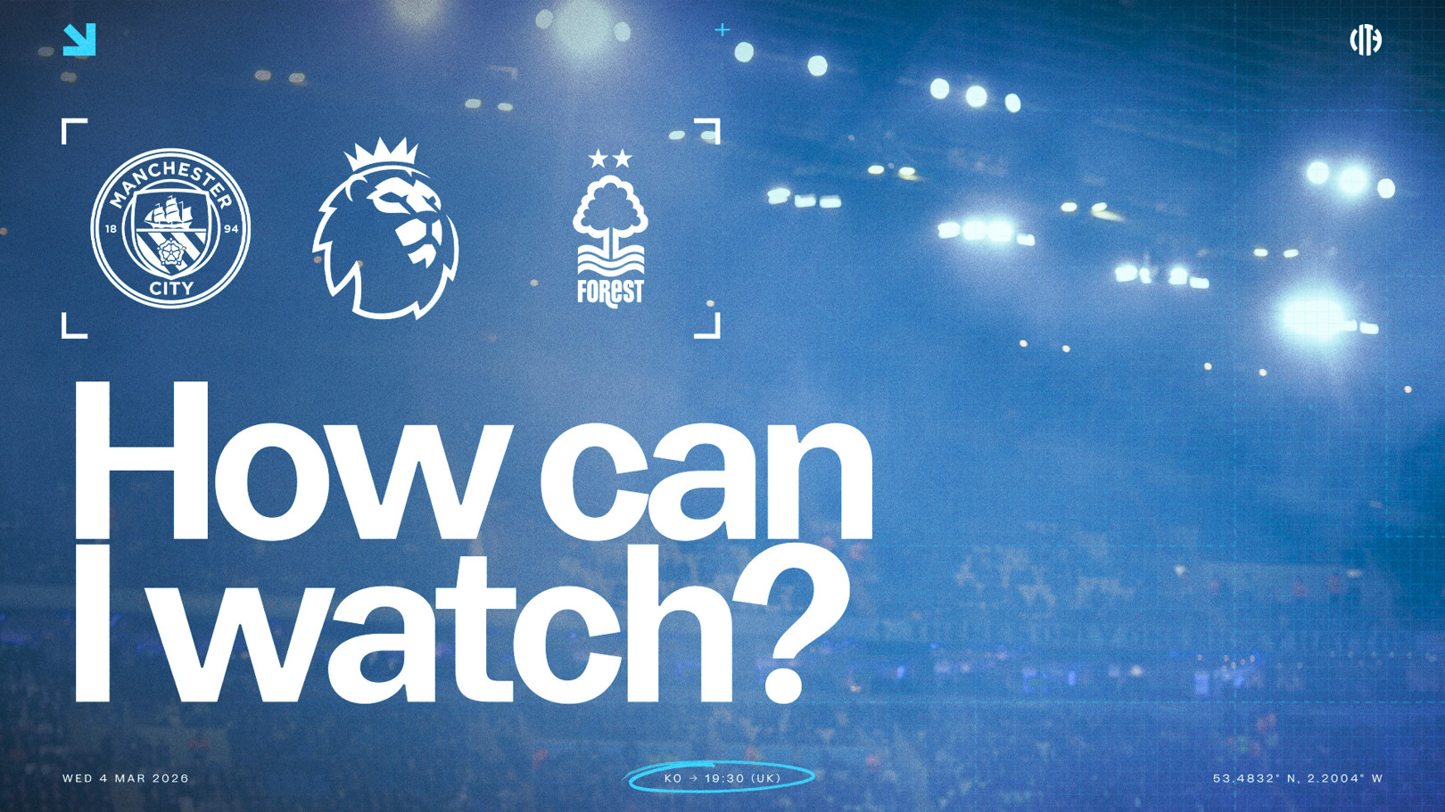 How can I watch City v Forest on TV?