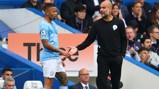PEP TALK: The boss has a word with Jesus mid-way through the first-half.