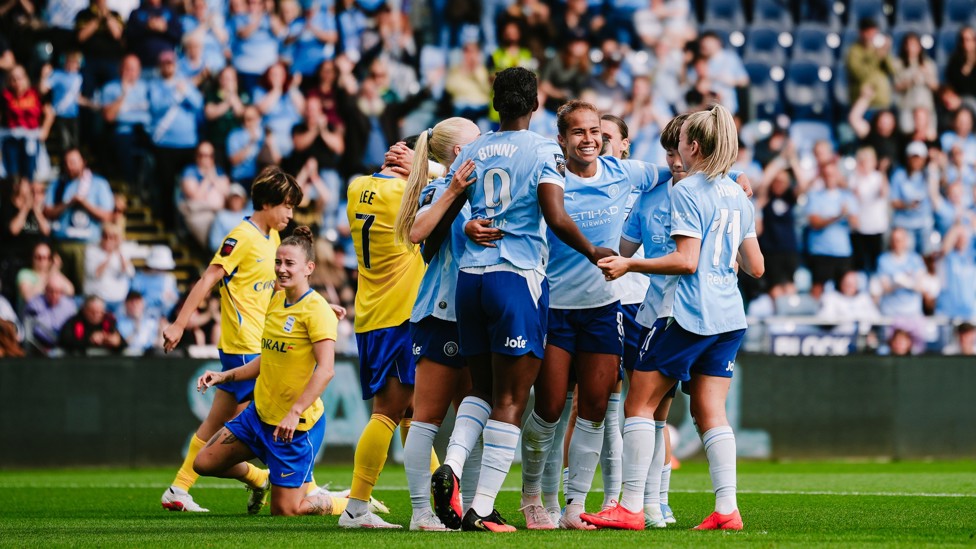 THE OPENER : Mary Fowler celebrates her goal. 