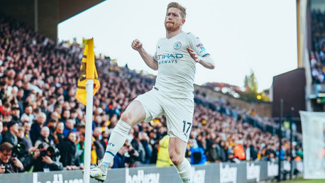 KING KEV: Celebrating the opener!