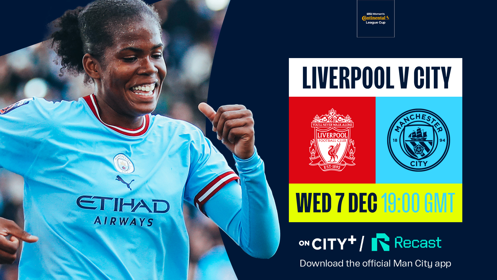 Watch Liverpool v City on CITY+ and Recast