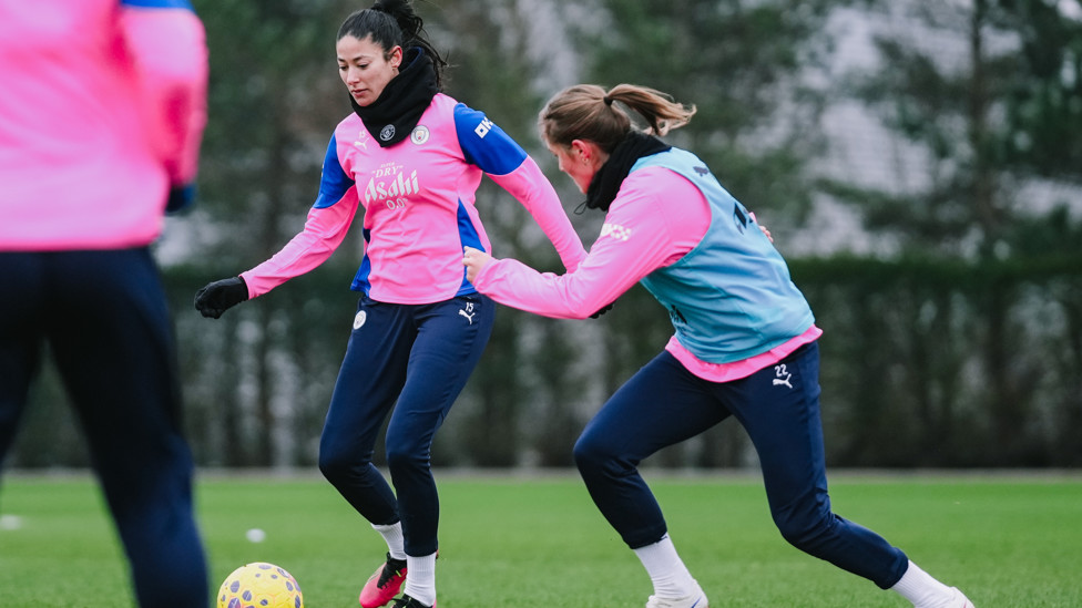 FLYING FULLBACK  : Leila Ouahabi on the ball.