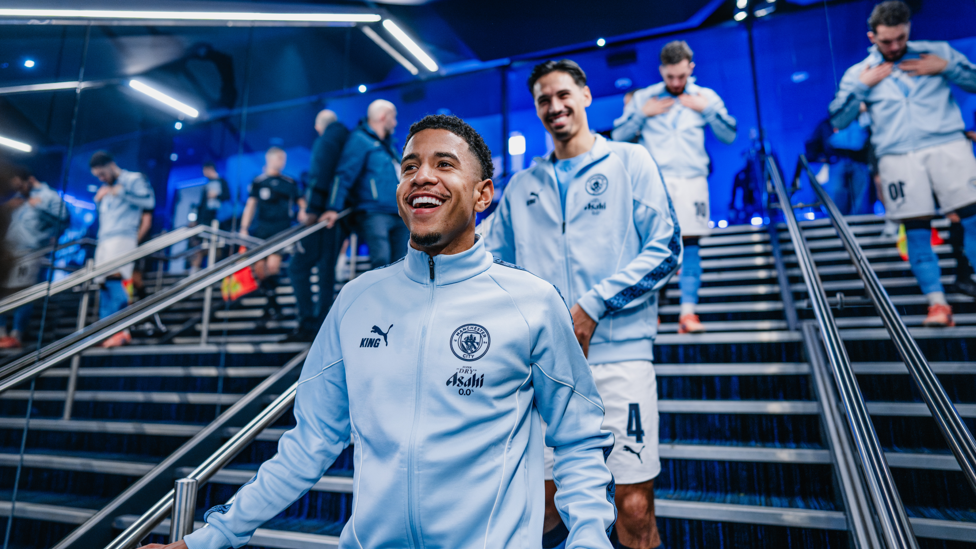 GAME TIME : Good vibes in the tunnel ahead of kick-off.