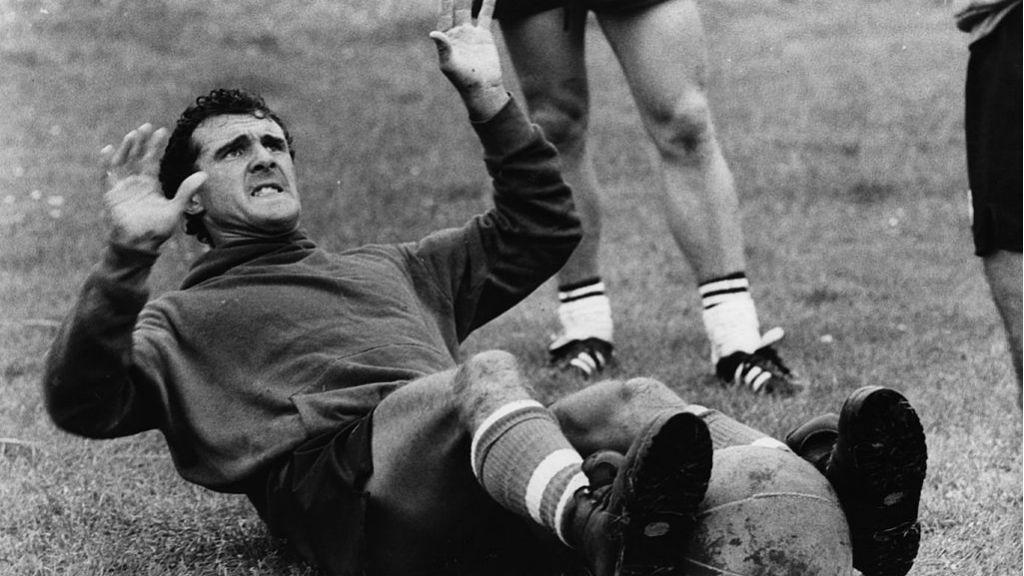 MR DEDICATION: John Burridge in one of his famed training drills
