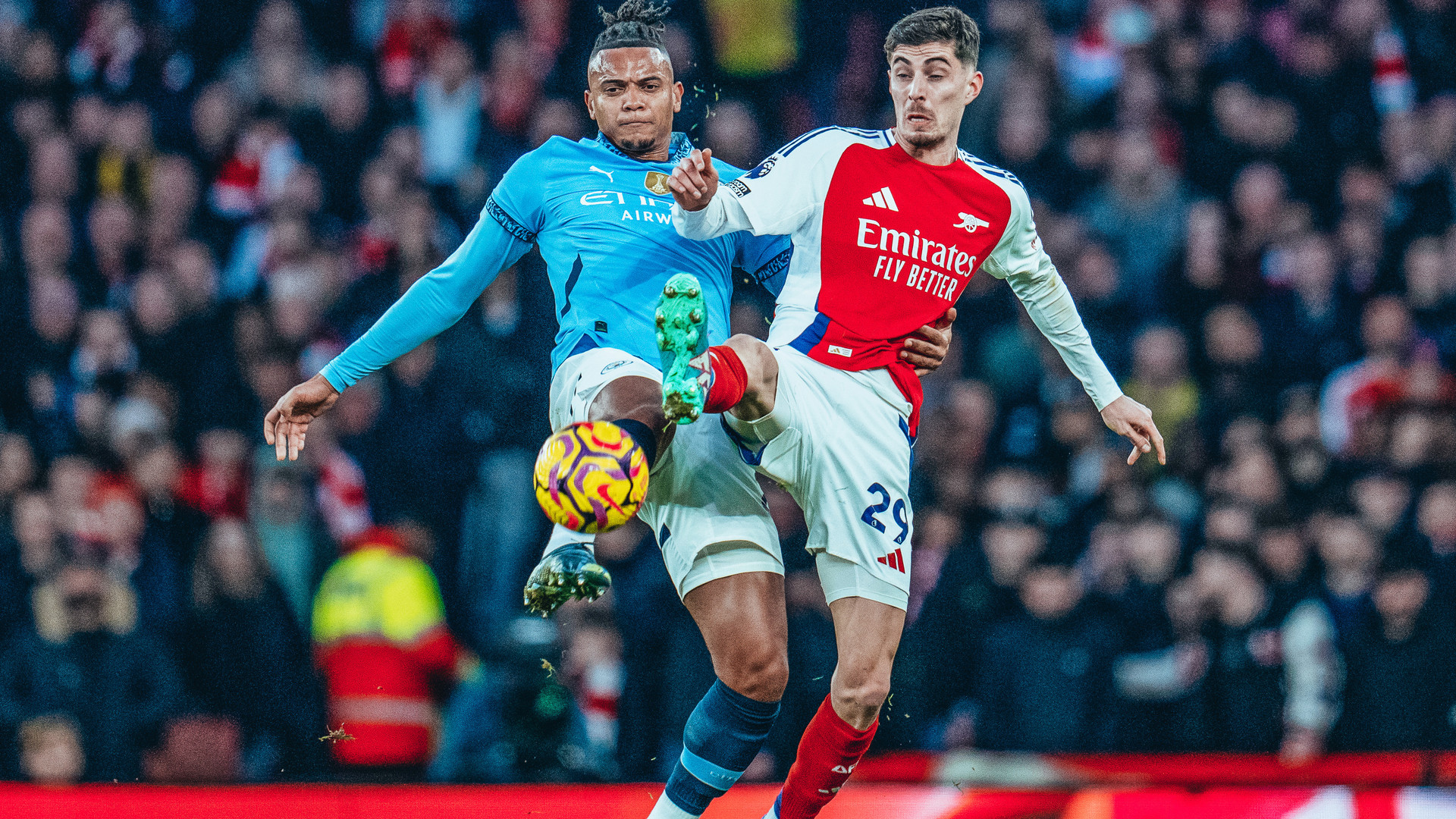 ON THE BALL: Manuel Akanji vies for possession with Kai Havertz.