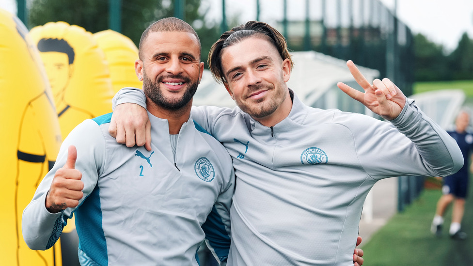 TWO LIONS : England duo Kyle Walker and Jack Grealish pose for a photo