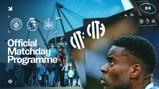 Official matchday programme cover featuring Manchester City vs Newcastle United, with the Premier League logo and Etihad Stadium background.