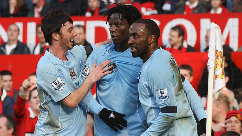 CELEBRATION TIME: For Benjani, Stephen Ireland and Darius Vassell.