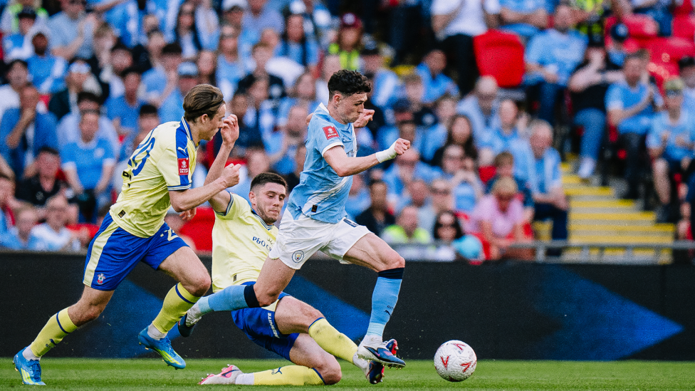 PHIL-ING IT : Foden looks to unlock the Southampton defence.