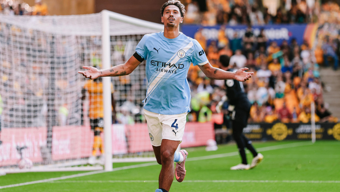 TERRIFIC TIJJANI: Wheels away to celebrate.