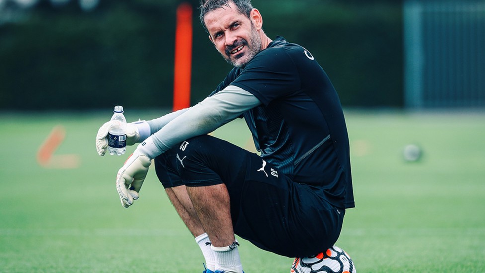 SCOTT FREE: Scott Carson prepares for the next drill