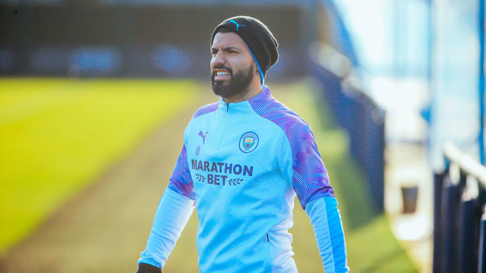 HE'S BACK : Sergio Aguero returned to training with the squad.