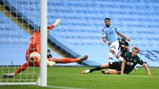 IT'S TWO: Mahrez fires in our second of the evening expertly.
