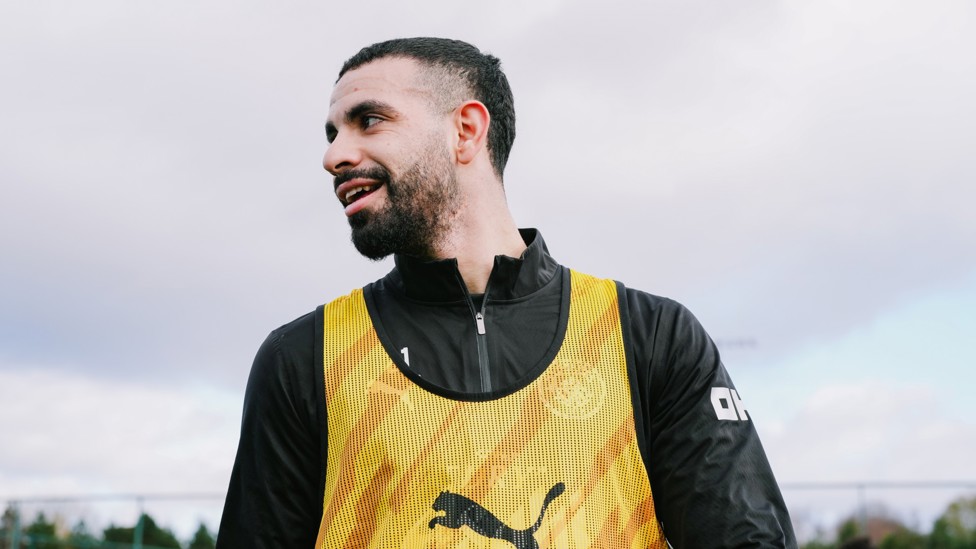 READY FOR ACTION : Rayan Ait-Nouri prepares for the next drill