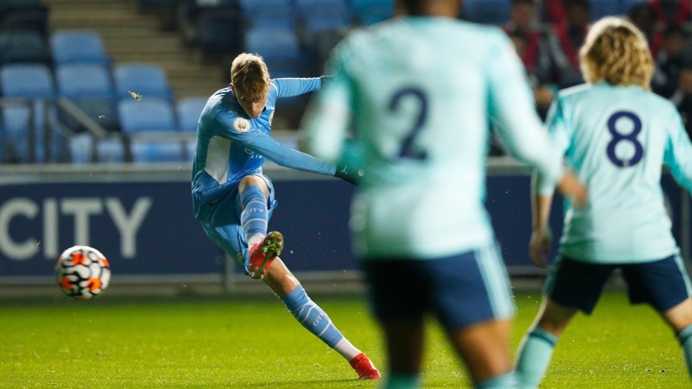 TAKE THAT: Cole Palmer fires City into the lead