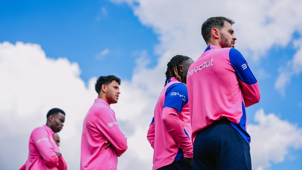 SQUAD GOALS : The lads recover after our FA Cup final exploits