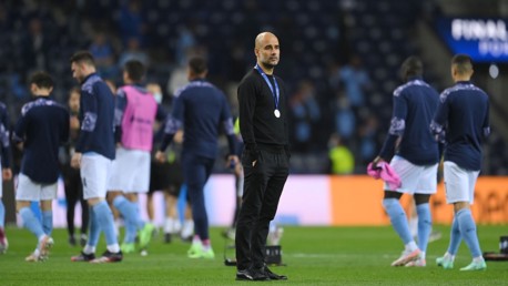 NOT TO BE: The boss looks on as Chelsea celebrate.