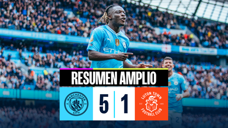 City 5-1 Luton Town: resumen amplio
