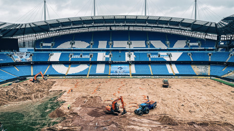 Behind-the-scenes: Etihad Stadium pitch progress