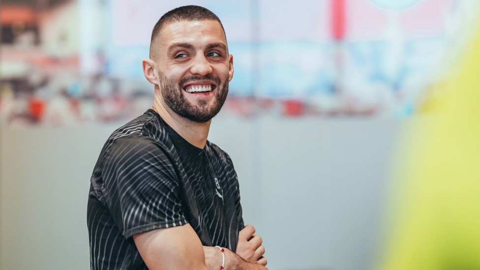 ON YOUR BIKE : Mateo Kovacic keeps his legs moving