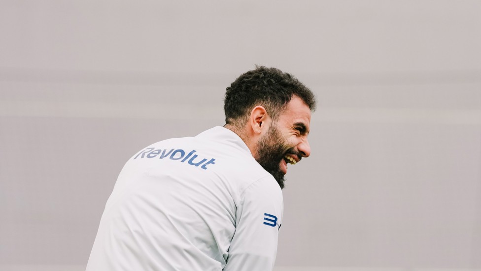 GRIN AND BEAR IT: Rayan Aït-Nouri shares a light hearted moment