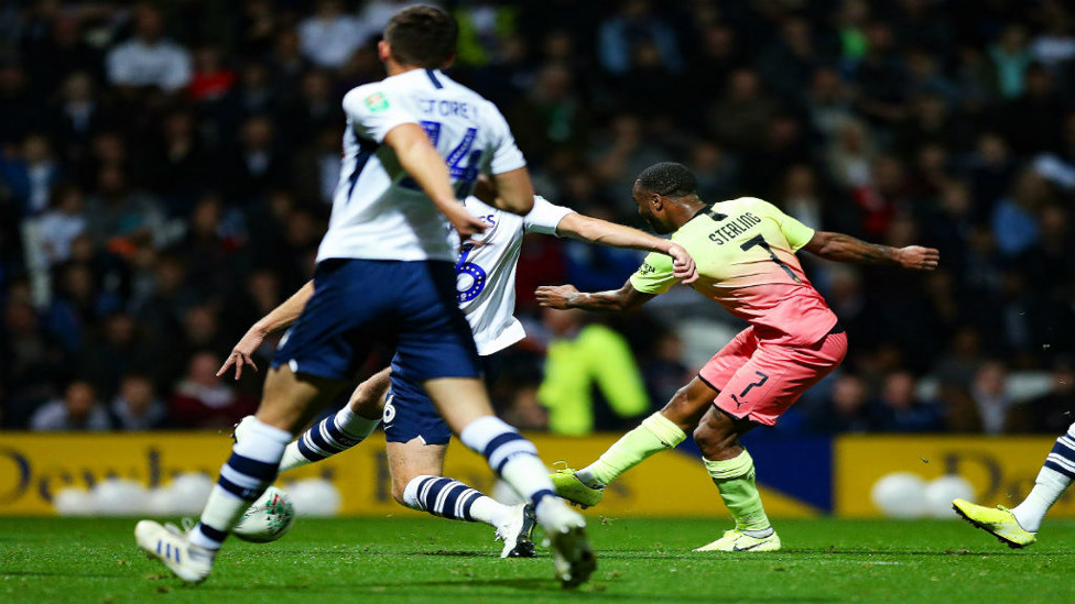 RAZZLE DAZZLE : Sterling fires in the opener after a terrific solo run