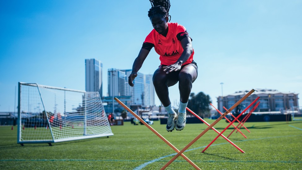 SHAW SPRING : Bunny Shaw leaps through the poles