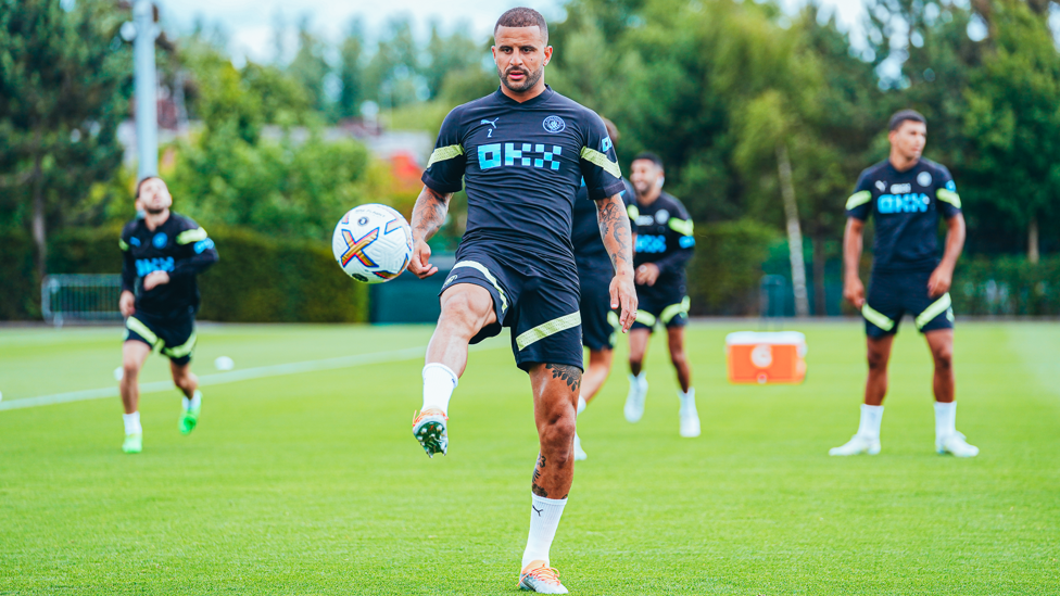 BEST FOOT FORWARD: Kyle Walker tees up the ball