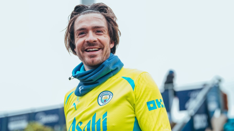 HEADING OUTSIDE : Jack Grealish takes to the pitch