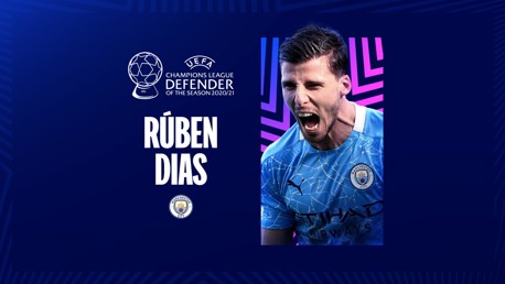 Rúben Dias, mejor defensa de la temporada en la Liga de Campeones