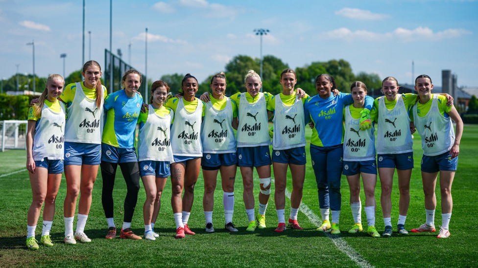 SQUAD GOALS : The players pose for a post-training photograph