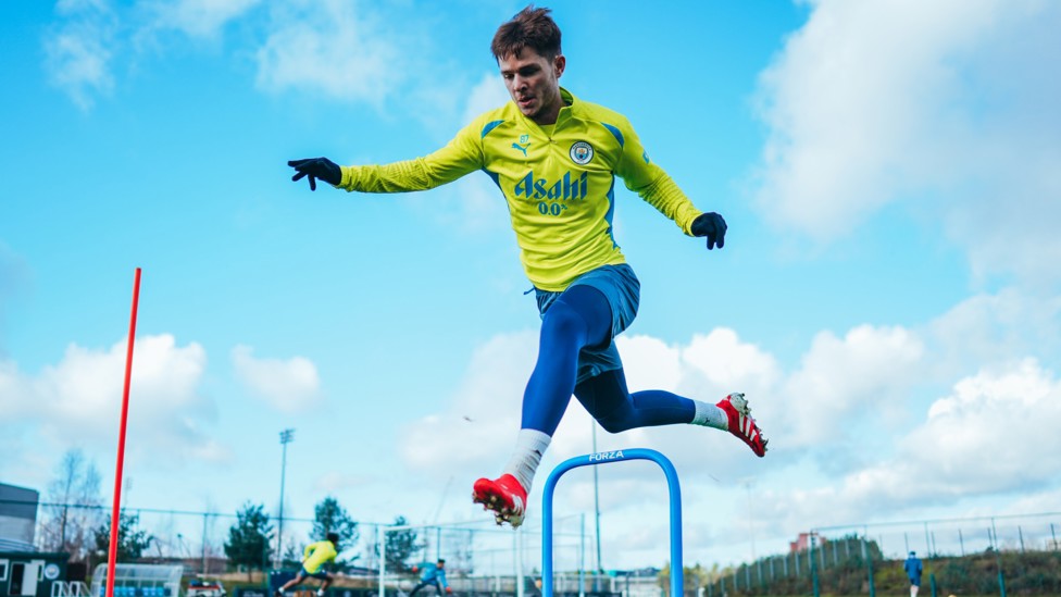 MIGHTY MACCA : James McAtee ready to jump into the weekend's fixture.