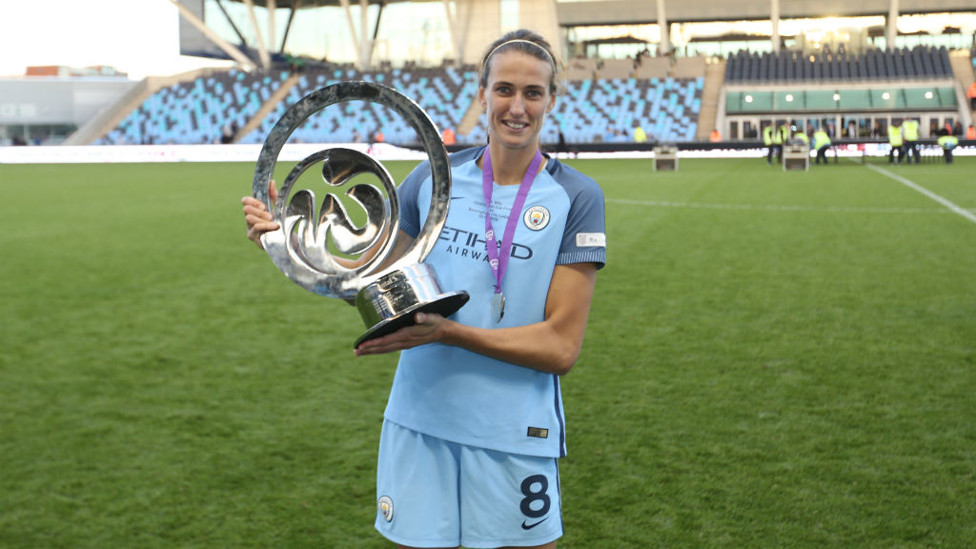 TROPHY BEST: Jill Scott proudly displays the Continental Cup after our 2014 win 