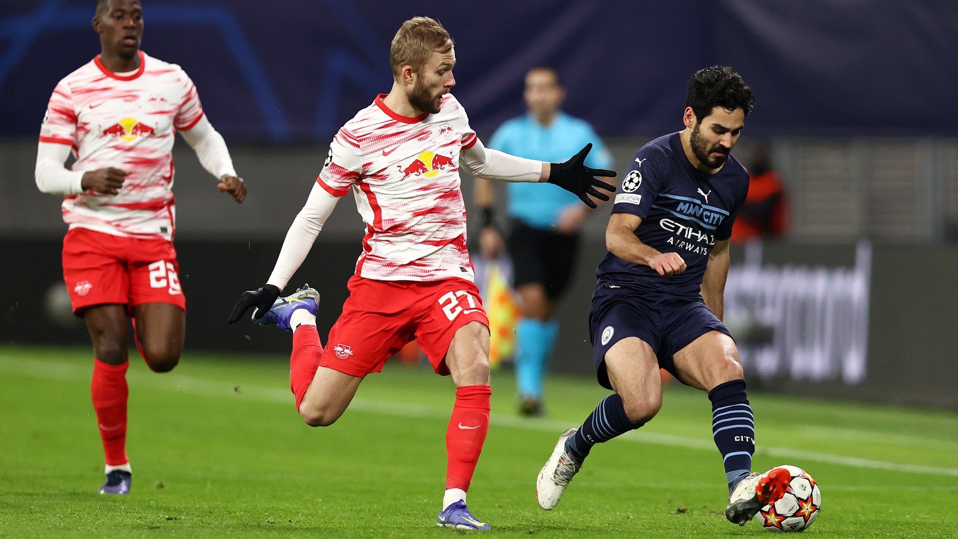 MIDDLE MARCH: Ilkay Gundogan takes the fight to Leipzig