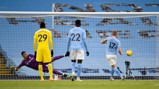 ON THE SPOT: De Bruyne sends Areola the wrong way to double our lead in the 26th minute.
