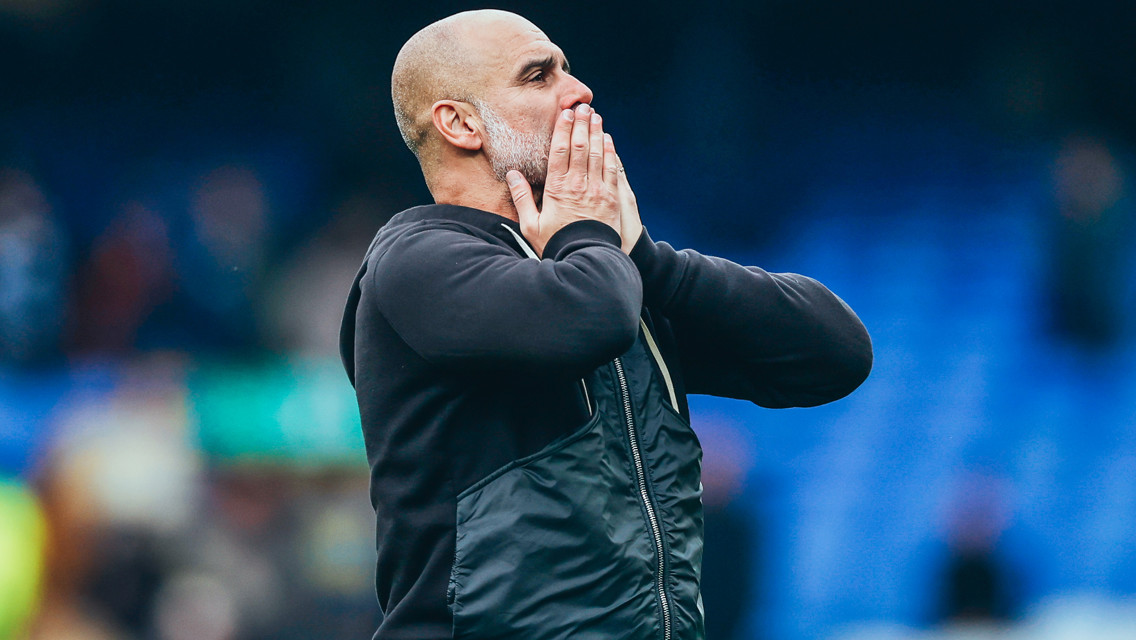 THE BOSS: Applauds the travelling fans.