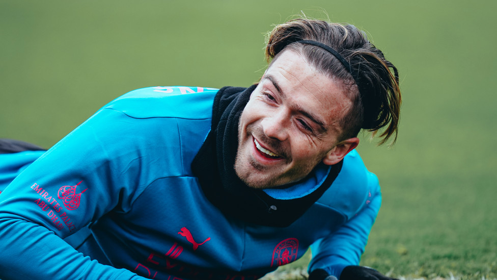 JACK THE LAD : Jack Grealish in high spirits at the CFA