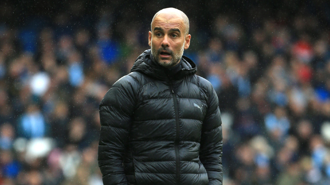 THE BOSS: Pep Guardiola surveys the scene