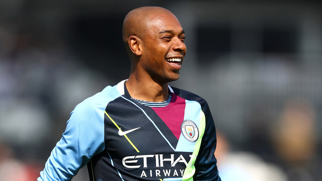 DRESSED TO THE NINES: Fernandinho dons our limited edition mashup kit in the warmup 